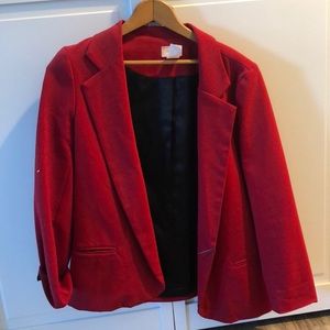fully lined red blazer